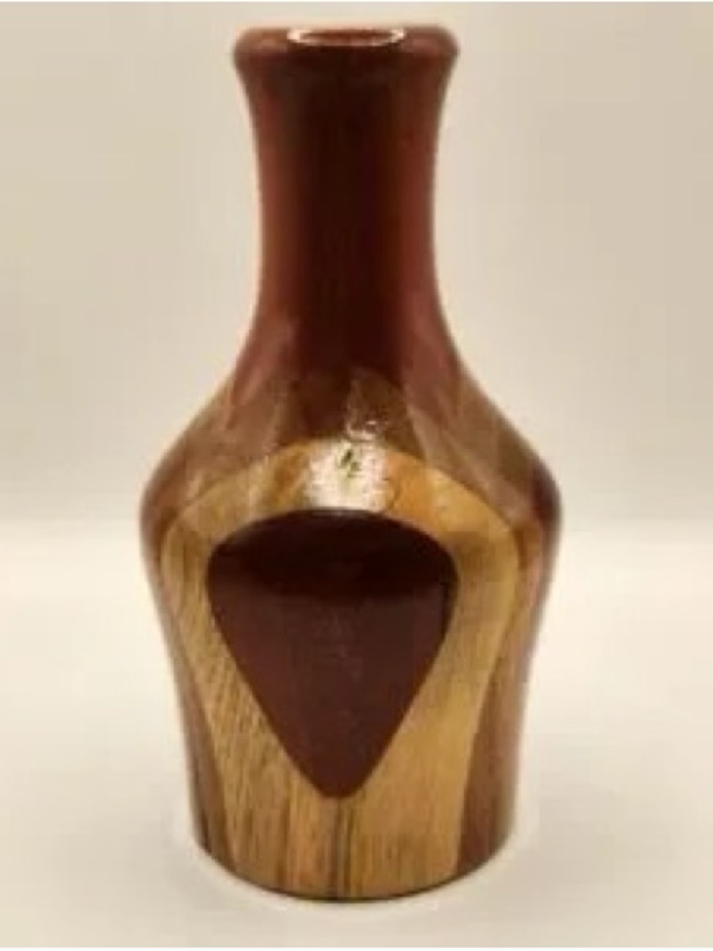 Handcrafted Brown and Natural Wood Decorative Vase